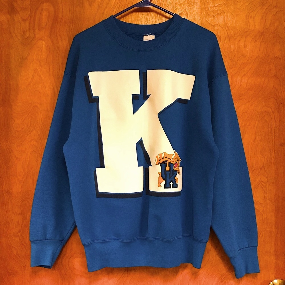 Blue Graphic 'K' Crewneck Sweatshirt